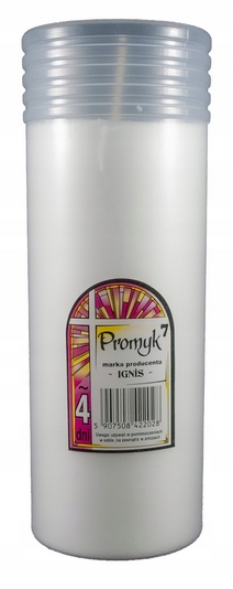 Parafínové sviečky do svietnikov IGNIS PROMYK 7, 4 dni palenia - balenie 12 ks